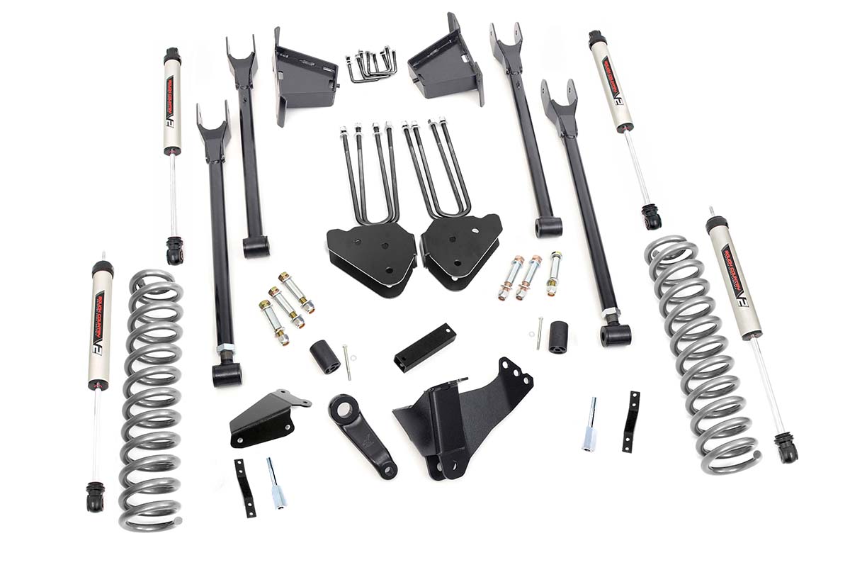 Ford F-350 Super Duty Suspension Lift Kit - Rough Country - 8 Inch Lift | 4 Link | RR Blocks | V2 - '05-'07
